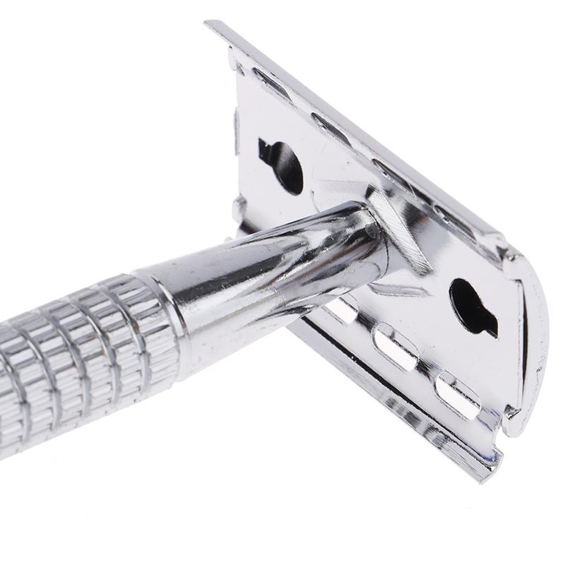 Men Shaver Steel Handle Razor Razor Shaver Double Edges Manual Shaver With Blade