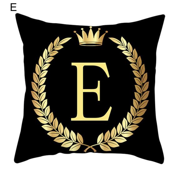 Ecofriendly Alphabet Print Double Sided Pillowcase Versatile Decorative Cushion Cover for Bedroom Insert Not Included