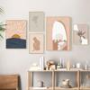 Abstract Sun Wall Art Painting Boho Posters and Prints Flower Face Canvas Print Nude Woman Wall Pictures for Living  Decor