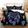 Dreamcatcher Duvet Cover Set Boho Mandala Bedding Set for Girls Adults Purple Dream Catcher Comforter Cover Soft Polyester