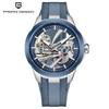 Pagani Design PD-YS030 Модные скелетные механические часы Деловые водонепроницаемые светящиеся резиновый ремешок Скелетонные часы с турбийоном