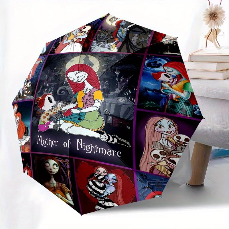 Mother of Nightmare Cartoon Umbrella, Portable 3-Fold Compact Umbrella, Suitable for Camping, Hiking and Travel, Ideal Easter Birthday Gift