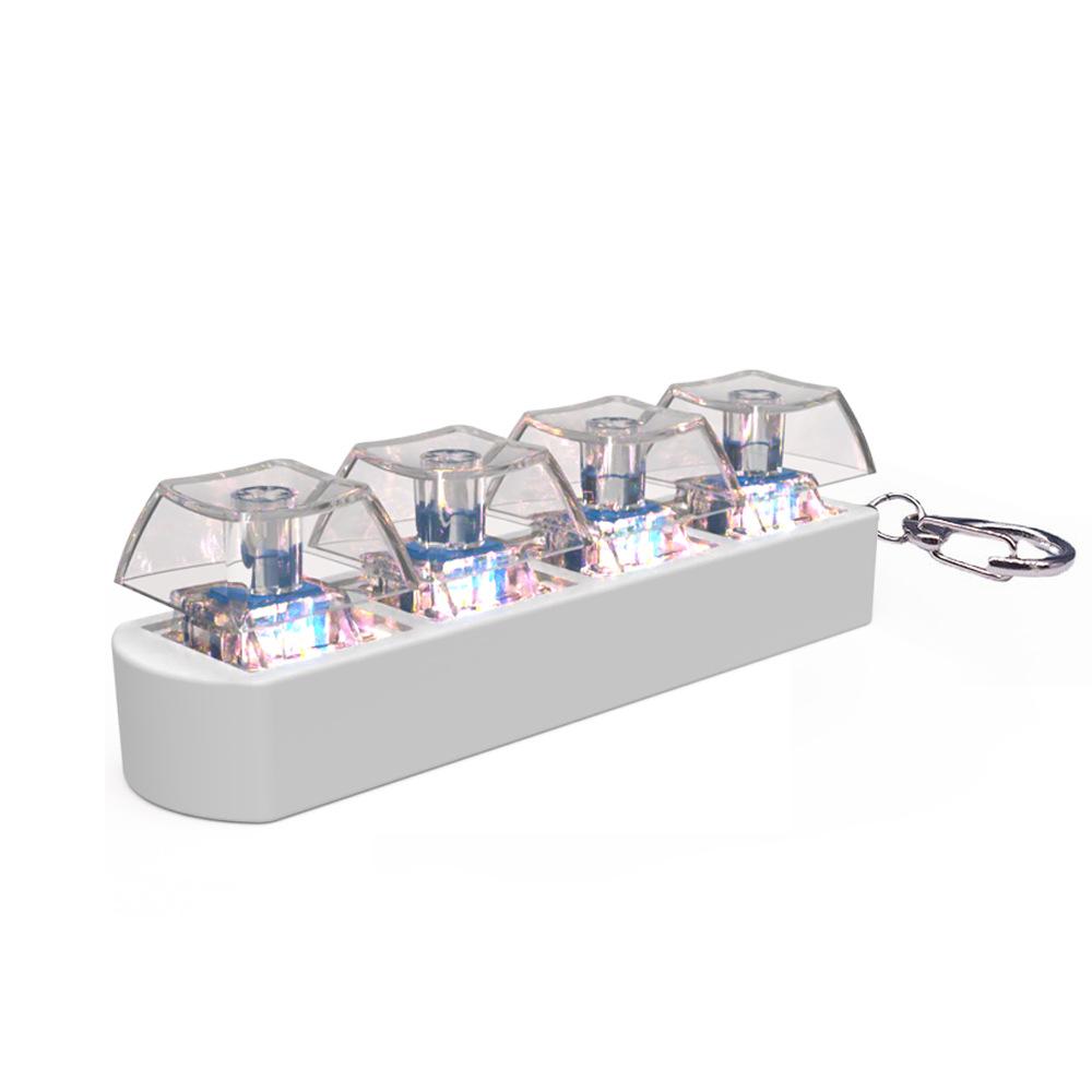 4 Keys Mechanical Keyboard Axis Tester Button Keycaps Office Decompression Toys Calming Stress Relief Keychain Gifts