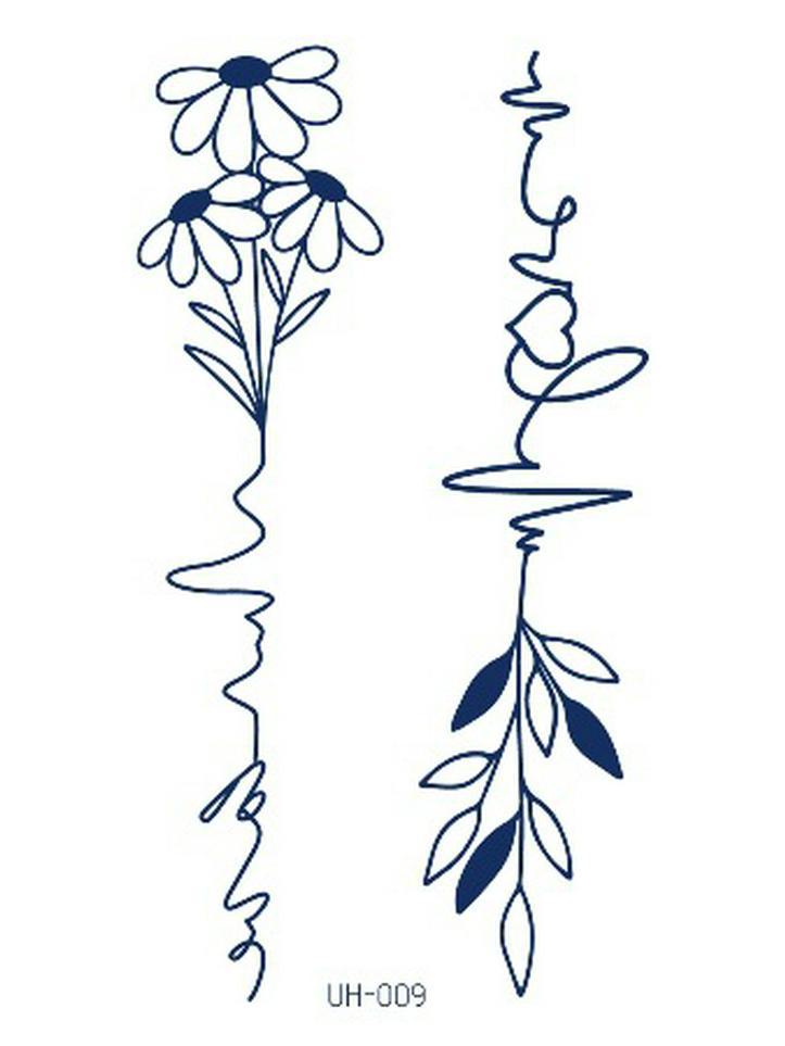 Водостойкие полуперманентные татуировки-наклейки на травяной основе для мужчин и женщин