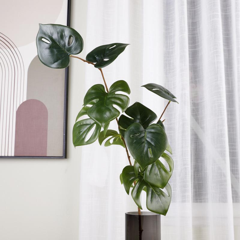 Oulifei 3-Prong Mini Turtle Artificial Leaf Plant