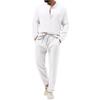 Hot Spring And Autumn Clothing Men's Solid Color Casual T-shirt Long-sleeved Shirt Trousers Suit