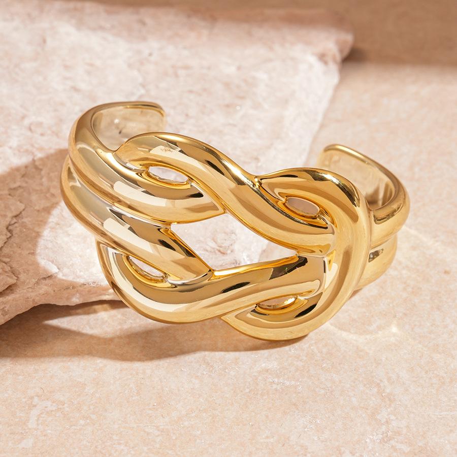 Hip Hop Thick Water Drop Wide Open Bangles Punk Golden Cross Geometric Acrylic Cuff Bracelets Striped Chunky Jewelry F