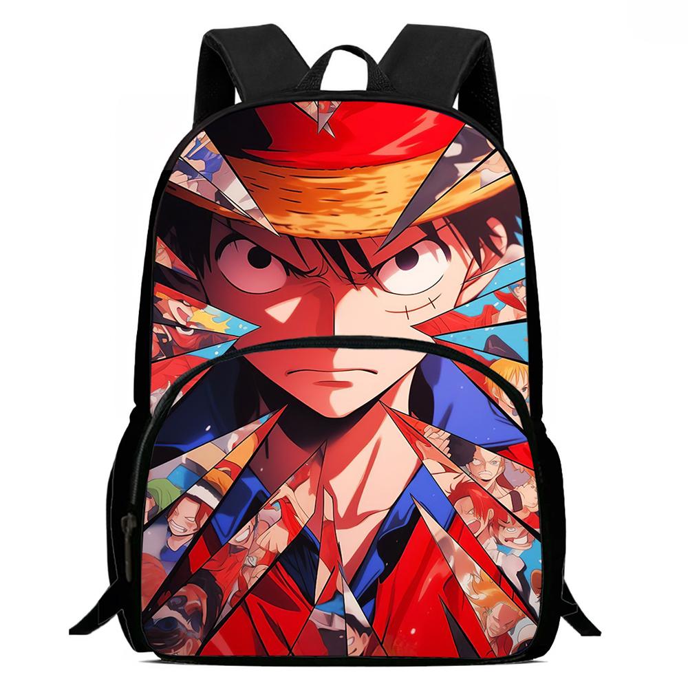 Рюкзак One Piece 15 дюймов с передним карманом для мальчиков и девочек, лучший подарок, легкий, прочный, мультяшный школьный рюкзак для детей, для путешествий