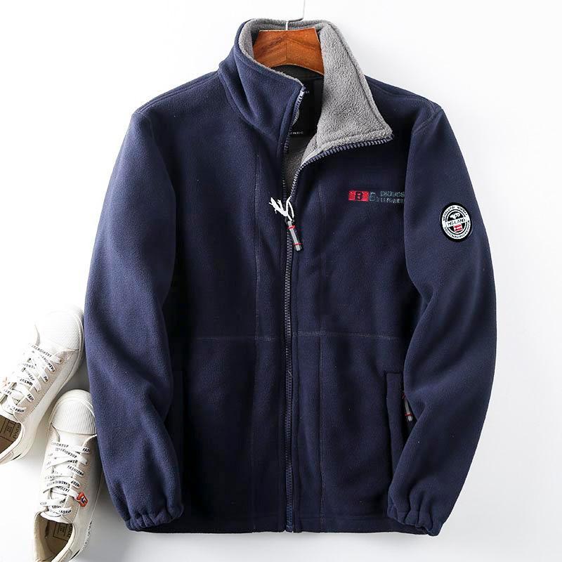 Куртка осенне-зимняя мужская двухсторонняя хлопковая утепленная куртка теплая повседневная свободная куртка