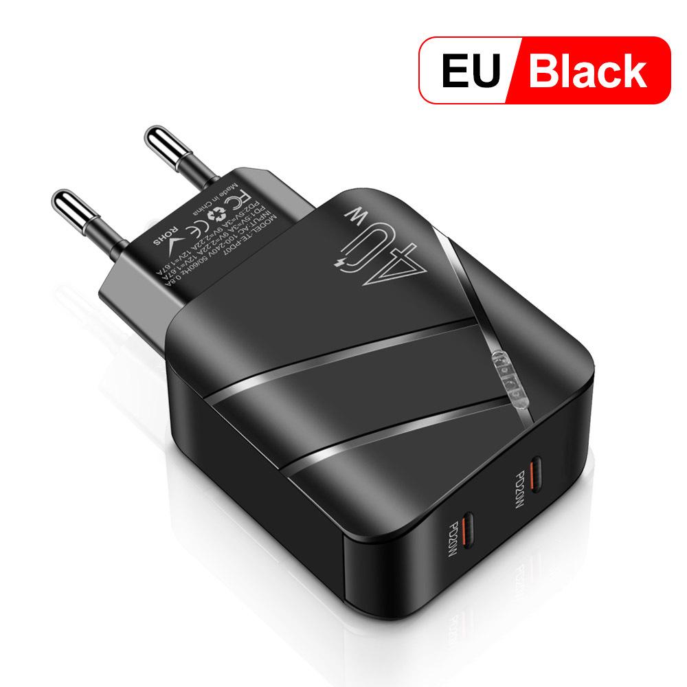 Быстрое зарядное устройство 40 Вт PD EU/UK для Huawei и Apple iPhone Pro