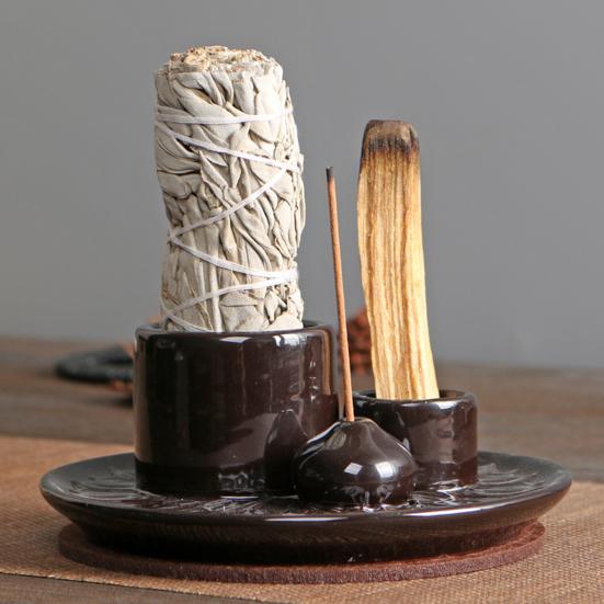 Керамический подсвечник, современный Пало-Санто, ароматическая палочка, горелка, многоцелевой пеплоуловитель, украшение для комнаты для йоги, праздничный подарок