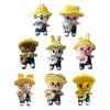 Cartoon Animal Plush Toy with Removable Clothes Backpack Pig Fox Chick Wolf Bear Cat Rabbit Dog Plushie Stuffed Animal Doll Band Fans Gift
