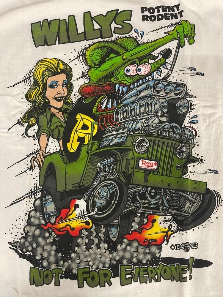 Ed Roth Rat Fink Willys Potent Rodent Gift For Fan White All Size Shirt Unisex T-Shirt