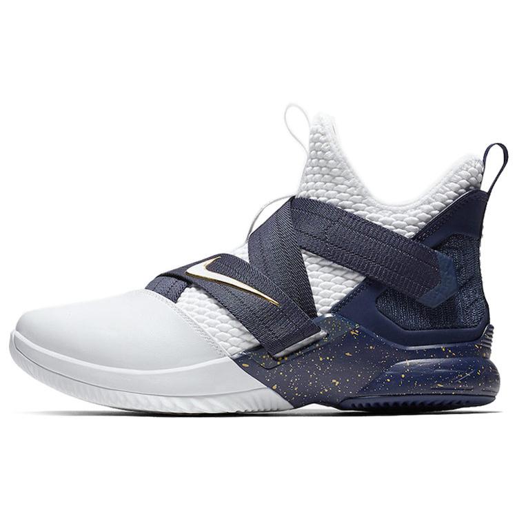 Nike LeBron Soldier 12 SFG EP 'Witness' (унисекс) Белые / Темно-синие Баскетбольные кроссовки AO4055 100