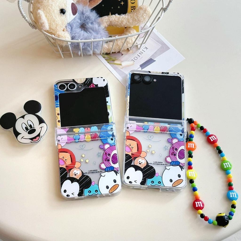 Мультяшный чехол Mickey & Minnie для Samsung Z Flip7, противоударный, для женщин - Креативный, Защита складного экрана, Совместим с Z Flip6
