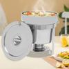 11L/9.9Qt Round Stainless Steel Soup Chafer with Water Pan, Modern Silver Buffet Warmer With Fuel Holder for Catering & Parties