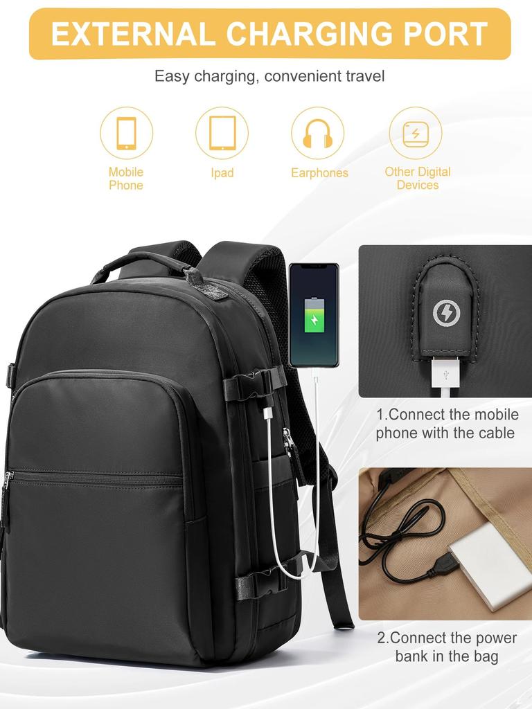 Дорожный рюкзак, легкий деловой рюкзак для руководителей, одобренный для полетов, большой мужской рюкзак для выходного дня, рюкзак для ноутбука 15,6 дюймов