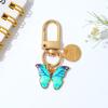 Cute Enamel Butterfly Keychain Simple Metal Animals Key Ring INS Earphone Case Bag Pendant Accessories For Women Men Couple Gift