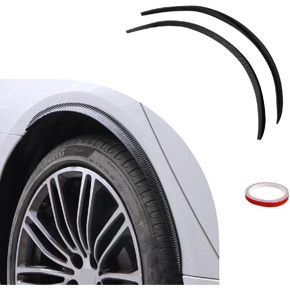 Augeny 4PCS Car Fender Trim Strip, Carbon Fiber Arch Anti-Scratch Wheel Header Protection Pad, Universal Curved Anti-Collision Wheels Lip Strip, Car