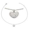 [R3732] - Silver Ankle Chain 'Love' Silver White (rhodium) - 9x6mm