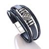Men Bracelet Multi-layer Braided Leather Scripture Compass Rope Chain Wristband