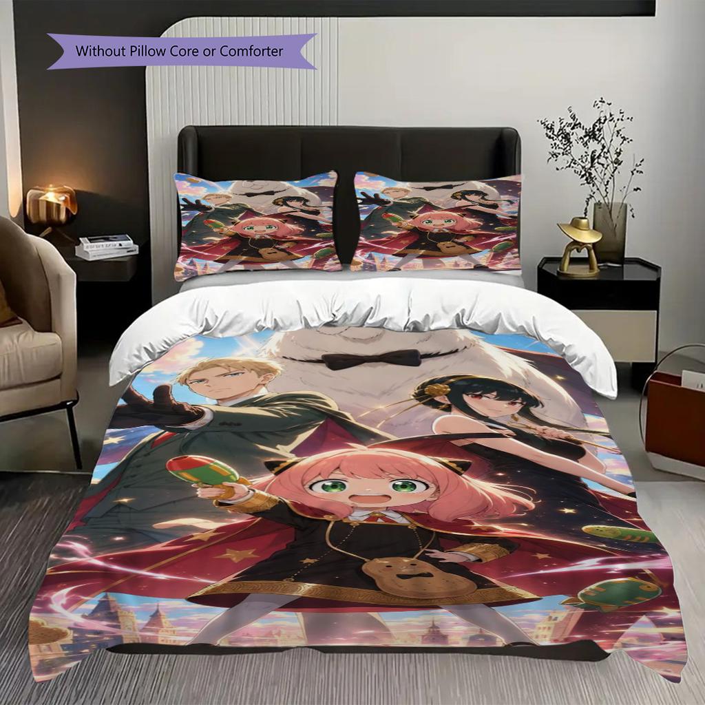 Anime Set Cute Characters Bedding 1 Duvet Cover 2 Pillowcase Without Core Duvet Cover And Pillowcase Bedding Set Soft And Comfortable