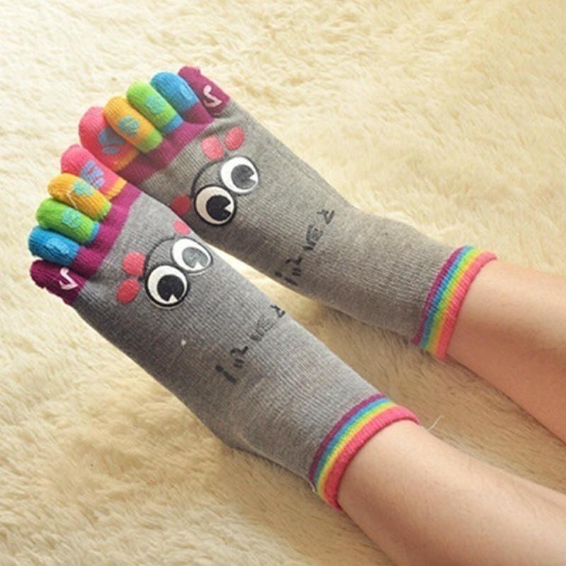Five Finger Toe Socks New Cotton Women Sports Low Cut Socks EMA