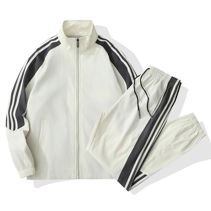 Костюм для отдыха унисекс с воротником-стойкой - спортивный комплект из кардигана и брюк на весну/осень