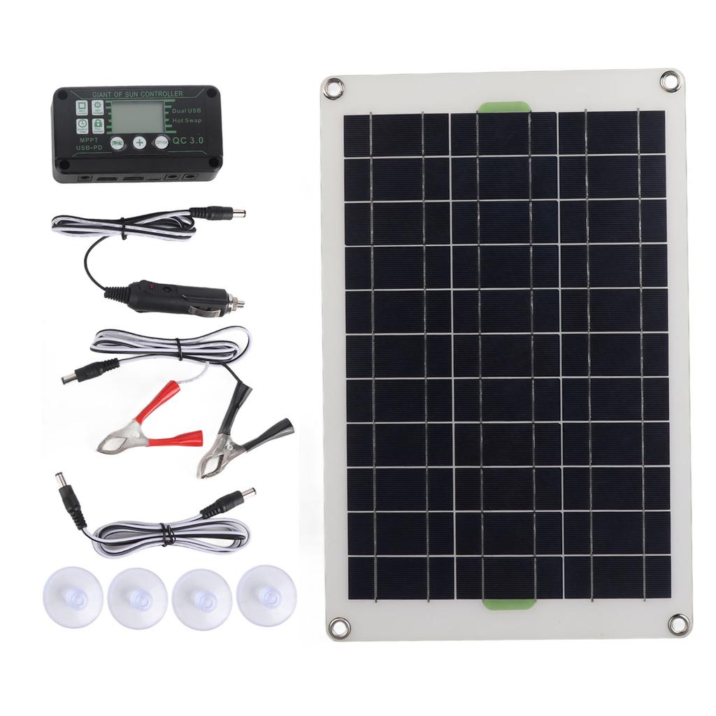 50W Solar Panel Charger Monocrystalline Silicon 30A Charge Controller Solar Panel Kit for RV Marine