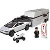 1:28 Scale Die-cast Metal Cyber Pickup Truck Camping RV Model, Alloy Pull-back Toy, Silver