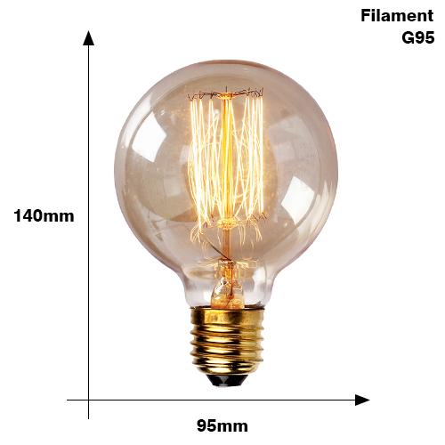 E27 Retro Edison Bulb 220V 40W ST64 G80 G95 G125 Ampoule Vintage Edison Bulb Incandescent Lamp Home Decor Filament Light Bulb