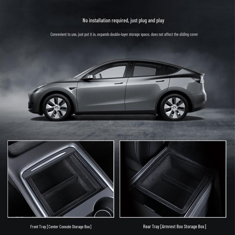 Применимый органайзер-лоток на подлокотник для центральной консоли Tesla Model Y/YL