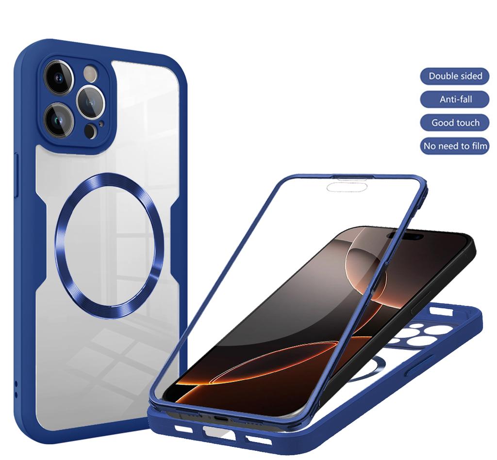 Чехол для телефона с полной защитой на 360° Magsafe для iPhone 16 15 13 11 14 12 Pro Max 16 15 Plus Funda Беспроводная зарядка Противоударный чехол