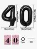 4 шт. 40-дюймовых больших черных воздушных шара с цифрами для украшения дня рождения, годовщины, с лентами и соломинками