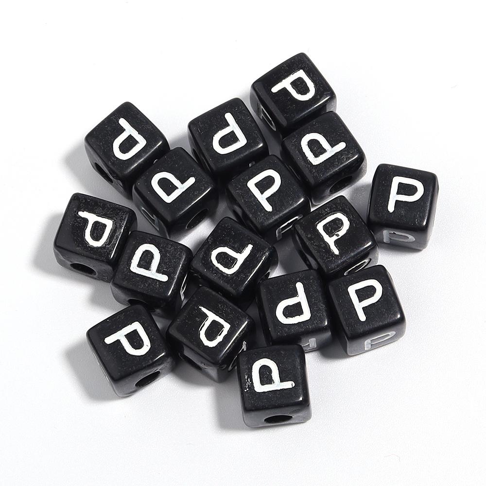 50-100pcs Black Acrylic Letter Beads A-Z Alphabet Beads Cube Spacer Beads For DIY Bracelet Necklace Jewelry Making Accessories
