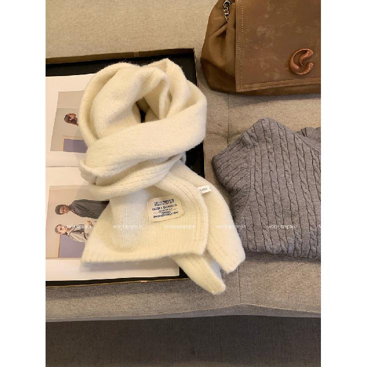 Новый вязаный шерстяной вязаный кашемировый шарф для женщин и пар, новый универсальный однотонный шарф для зимы