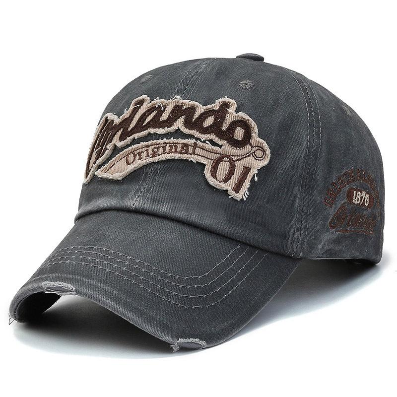 Spring And Autumn Vintage Versatile Washed Soft Top Baseball Cap Children'S Letter Embroidered Men'S Cap