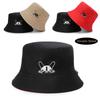 Foldable Bucket Hat Cute Dog Embroidered Fisherman Cap Portable Outdoor Sun Caps  Sun Protection