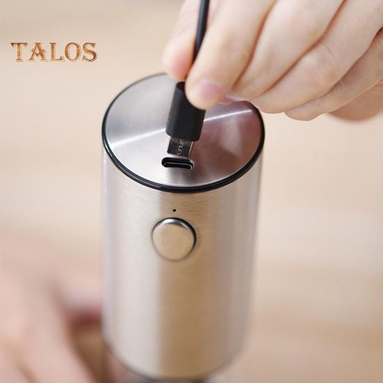 Electric Electric Salt And Pepper Grinder Rechargeable USB One-Touch Automatic Grinding Tools Adjustable Thickness LED Light Herb Crusher for