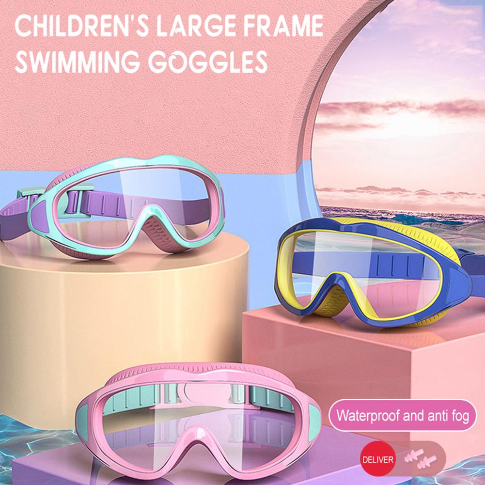 Очки для плавания с большой оправой и защитой от запотевания Candys Color, подходящие для пляжа, бассейна