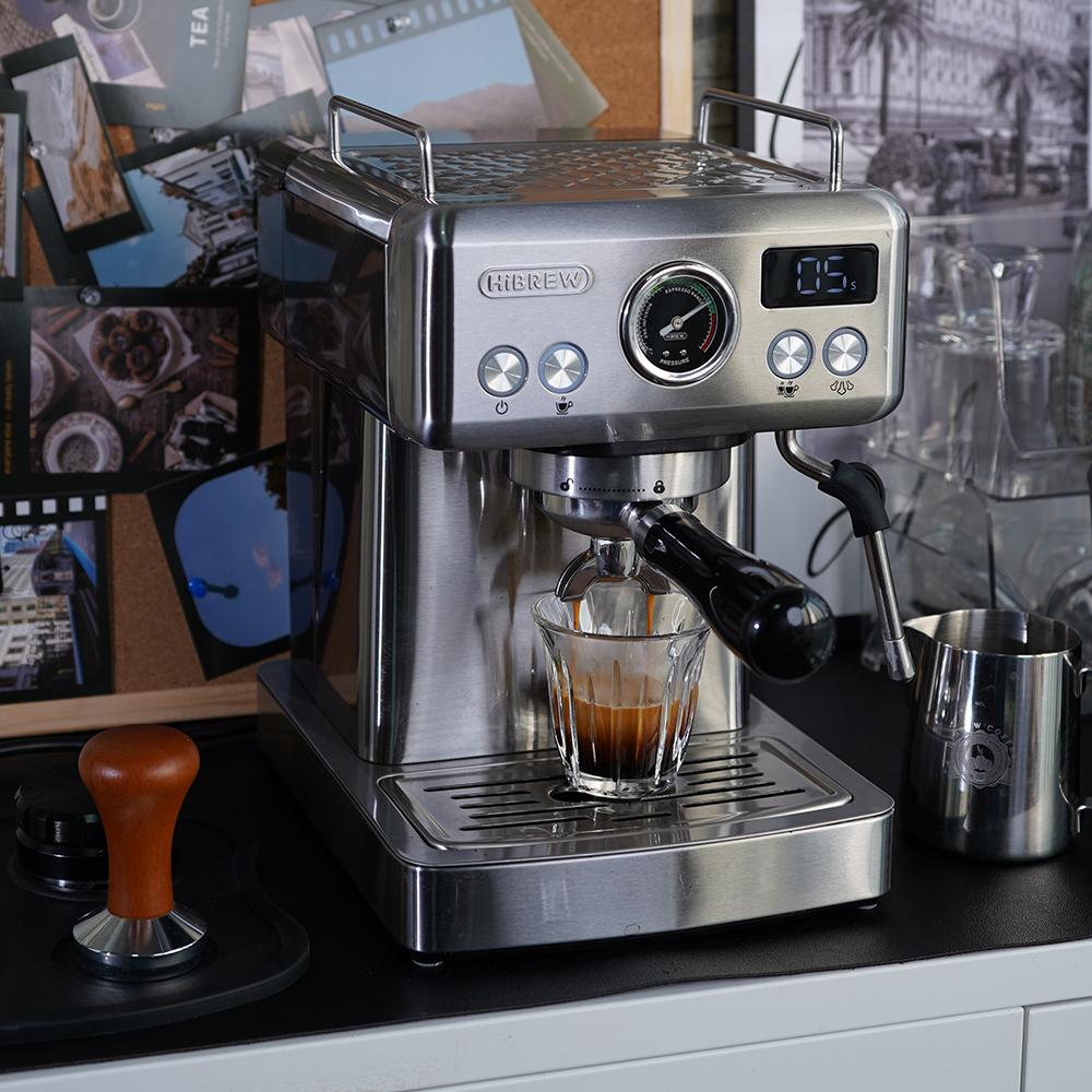Полуавтоматическая эспрессо-кофемашина HiBREW H10A, Горячая и холодная экстракция, Резервуар для воды 1,8 л, Давление 20 бар, Регулируемая температура