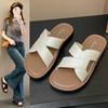 Retro Style Casual Flat-bottomed Slippers Women's Beach Non-slip Sandals Women's Summer Wear New Cross-strapped Slippers