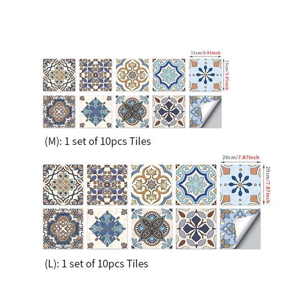 Mandala Tile Stickers Self-adhesive Wall Stickers Tile Paste Waterproof Oil-proof Wall Sticker Furniture Stickers Wallpaper