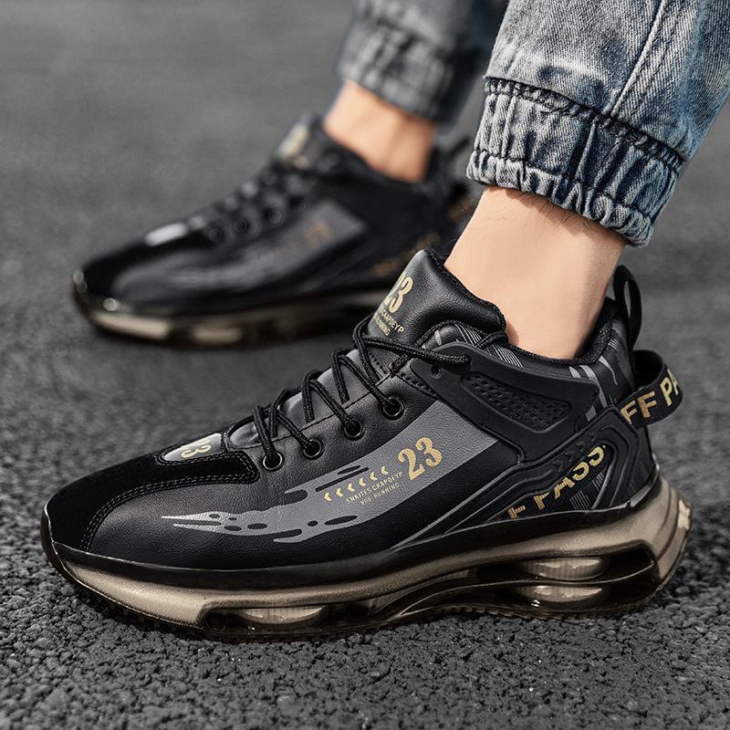 Мужские высокие баскетбольные кроссовки 2023 года на осень — молодежная повседневная модная обувь на толстой подошве