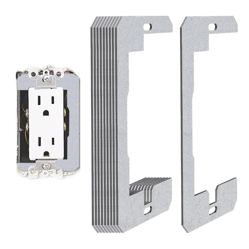 10pcs Metal Receptacle Shims Flush Fit Outlet Leveler Plates Simple Install for Perfectly Aligned Electrical Fixtures