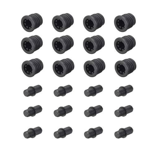 Flushbay 12-Piece/6-Pair Saran Net Mounting Bushings, Speaker Small Peg Kit, Guide Press Fit, 25.5mm, 6mm Diameter, Black, 12 Pairs (035)