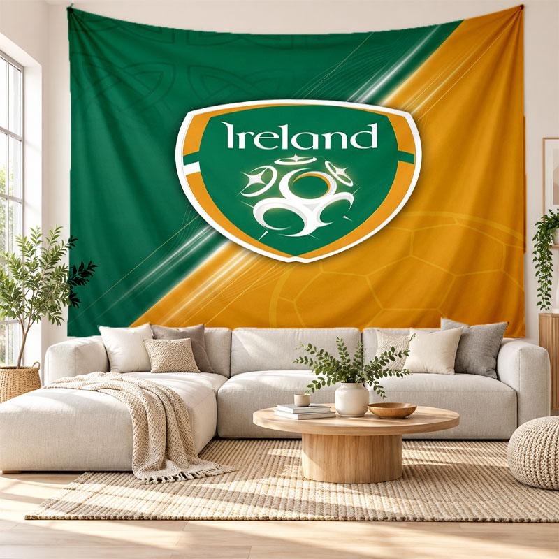 Ireland Rugby Wall Tapestry, Soft Fabric Wall Hanging, Decorative Backdrop For Bedroom Home Wall Art