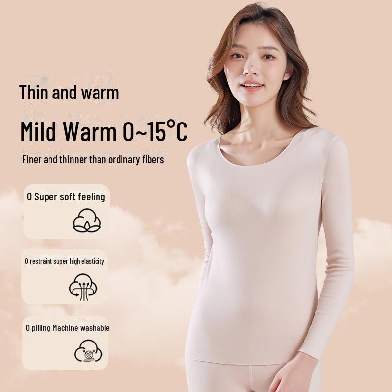 Women's Thermal Underwear Set 2024: Antibacterial, Seamless, Heated, Velvet-Lined, Thick Winter Base Layer with Top and Bottom.