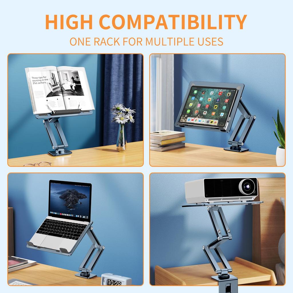Oatsbasf Tablet Stand Holder Desk Mount Portable Laptop Stand 360° Rotatable Desktop Reading Mount for Laptop iPad Book Tablet