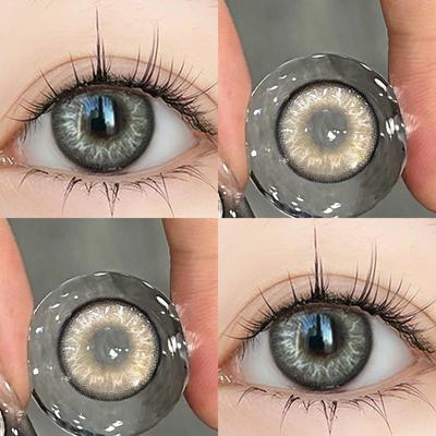 Цветные контактные линзы Mill Creek, 2 шт., с гибридной моделью 0 градусов серой радужной оболочки, гидрогелевые контакты, мягкая и удобная косметика для глаз